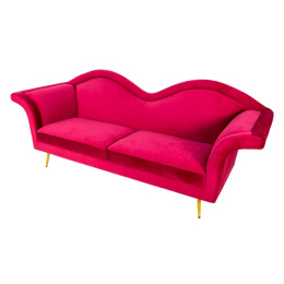 Czerwona sofa usta na złotych nóżkach Clayre & Eef