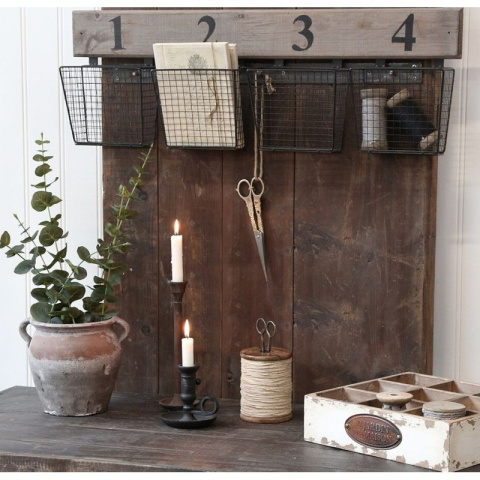 Półka ścienna z koszykami retro Chic Antique