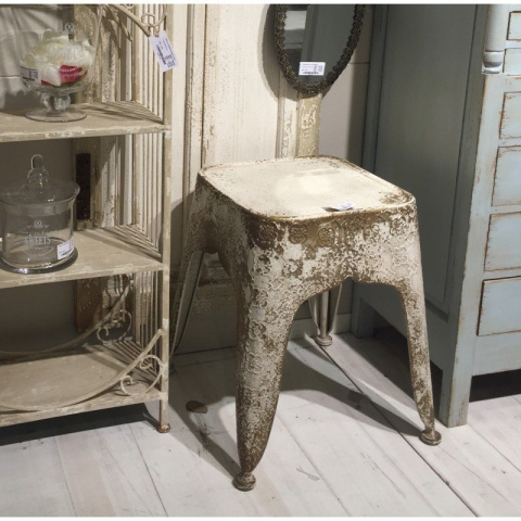 Stołek metalowy shabby Chic Antique
