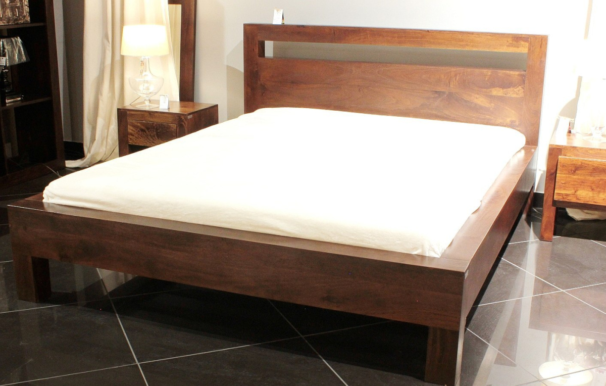 Nowoczesne łóżko z drewna mango 160x200
