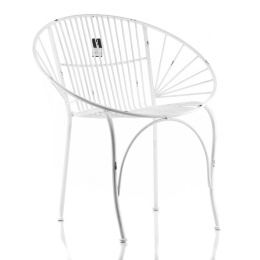 Biały ażurowy fotel metalowy ABRO ALURO