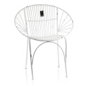 Białe krzesło metalowe postarzane ABRO ALURO