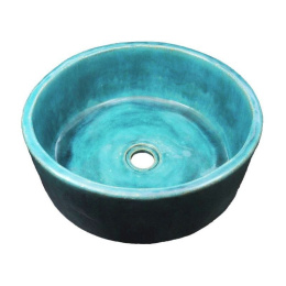Niebieska umywalka z ceramiki - rzemiosło artystyczne