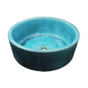 Niebieska umywalka nablatowa ceramiczna rękodzieło
