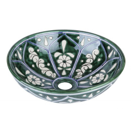 Zielona meksykańska umywalka ceramiczna 2