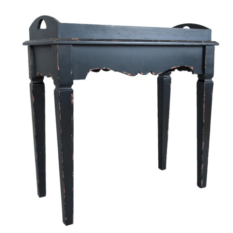 Czarny stolik przecierany w stylu vintage