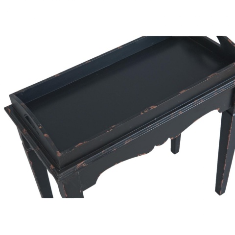 Czarny stolik przecierany w stylu vintage