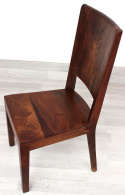 Drewniane krzesło z profilowanym oparciem z Indii