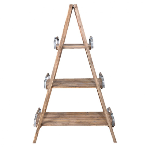 Drewniana drabina regał z tacami Clayre & Eef