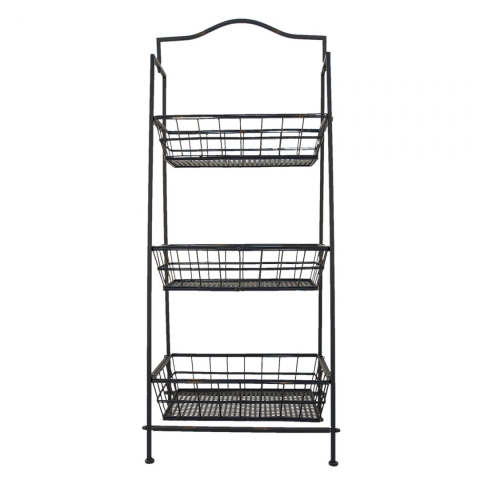 Loftowy metalowy stojak z koszami czarny