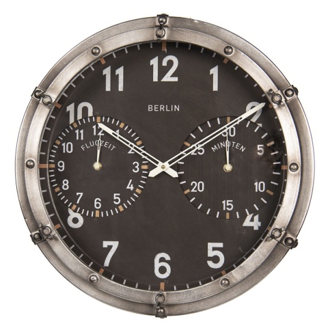 Zegar ścienny metalowy industrialny