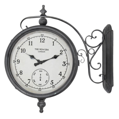 Metalowy zegar retro dwustronny Clayre & Eef