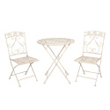 Białe meble ogrodowe stolik z krzesłami Clayre & Eef