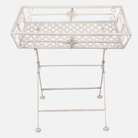 Metalowy kwietnik postarzany w stylu prowansalskim