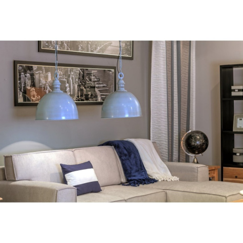 Niebieska metalowa lampa wisząca MAZINE loft ALURO