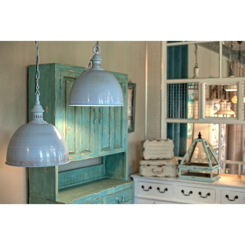 Niebieska metalowa lampa wisząca MAZINE loft ALURO