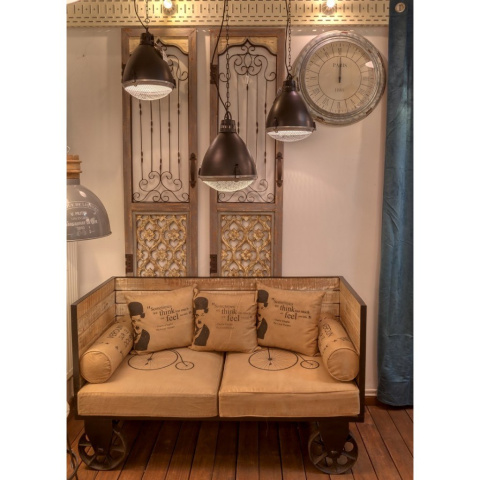 Okągły niebieski zegar prowansalski MAZINE ALURO