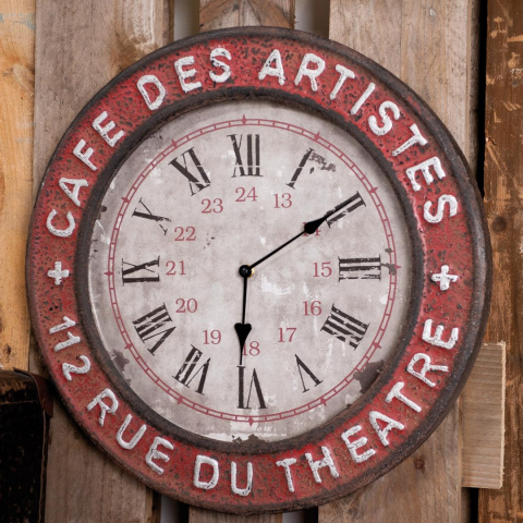 Okrągły zegar ścienny metalowy loft postarzany