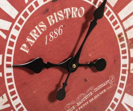 Metalowy zegar ścienny Paris Bistro VINTAGE Belldeco