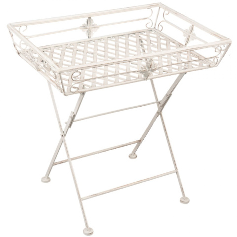 Metalowy kwietnik postarzany w stylu prowansalskim