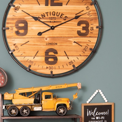 Okrągły duży zegar ścienny loftowy