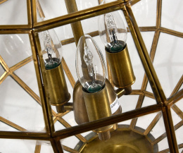 Metalowa złota lampa sufitowa kula Belldeco