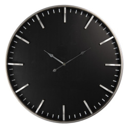 Czarny nowoczesny zegar ścienny okrągły
