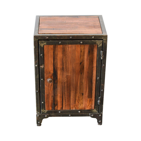 Loftowa szafka nocna z Indii drewno i metal