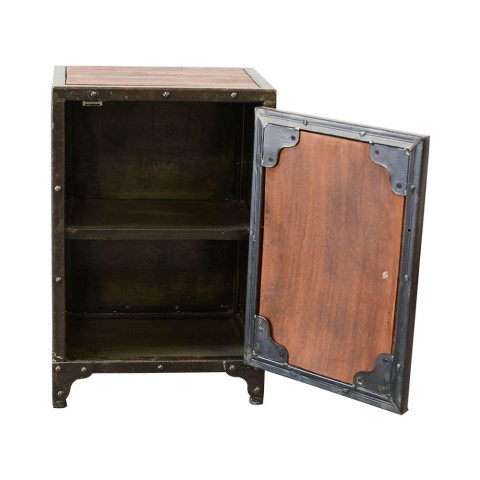 Loftowa szafka nocna z Indii drewno i metal