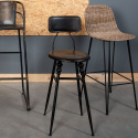 Designerski metalowy czarny stołek barowy industrial