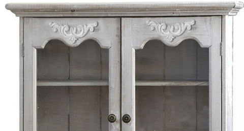 Drewniana przeszklona szafka wisząca Chic Antique