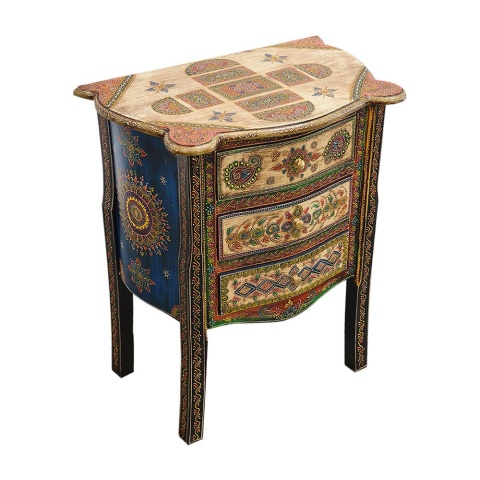 Meble indyjskie - kolorowa ręcznie malowana komoda