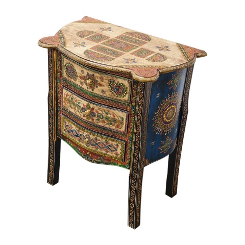 Meble indyjskie - kolorowa ręcznie malowana komoda