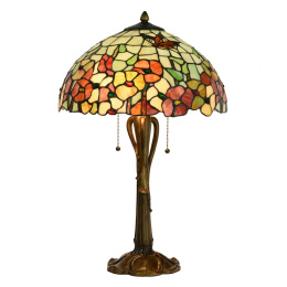 Wysoka lampa stołowa w kwiaty TIFFANY Clayre & Eef
