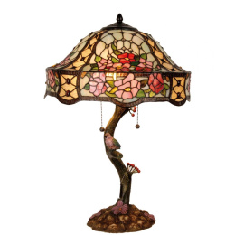 Piękna stylowa lampa witrażowa stołowa TIFFANY