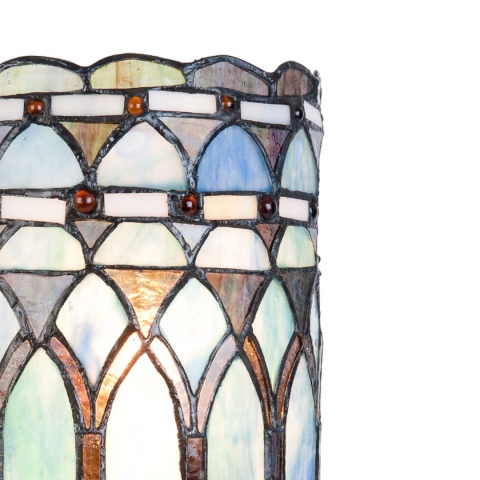 Kinkiet, niebieska lampa ścienna witrażowa TIFFANY