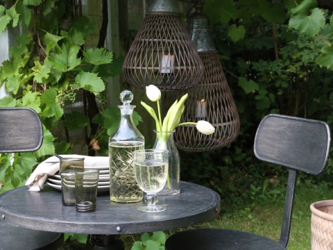 Metalowe czarne krzesło industrialne Factory Chic Antique