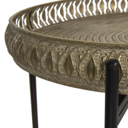 Metalowy okrągły stolik w stylu orientalnym Clayre & Eef