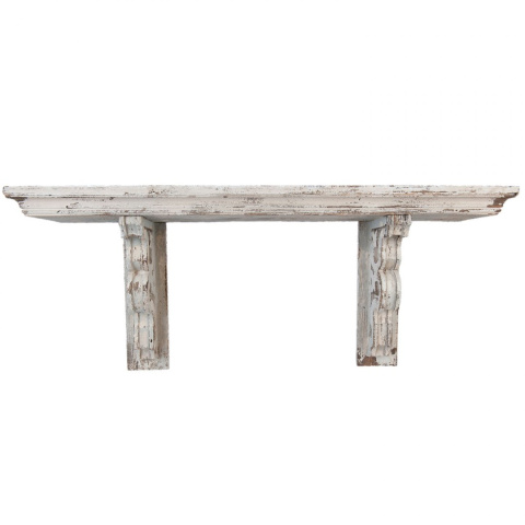 Postarzana drewniana półka ścienna prowansalska