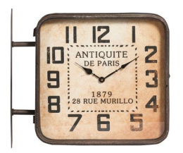 Dwustronny zegar ścienny De Paris VINTAGE Belldeco