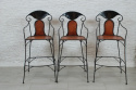 Indyjskie krzesło barowe loft skóra i metal