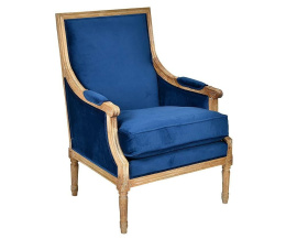 Stylowy niebieski fotel tapicerowany CLASSIC Belldeco