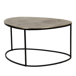 Designerski stolik kawowy z nierównym blatem aluminium