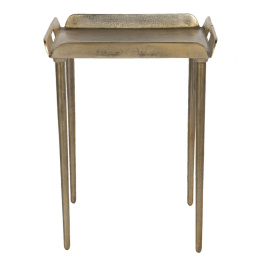 Designerski złoty aluminiowy stolik taca