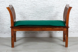 Insyjska ławka tapicerowana drewno mango