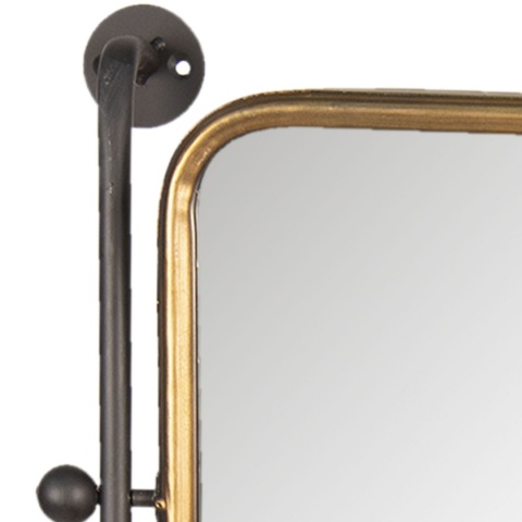 Przecierane lustro ścienne z półką retro A