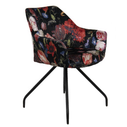 Tapicerowane krzesło w kwiaty retro