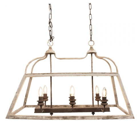 Ażurowa rustykalna lampa wisząca z drewna i metalu