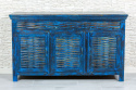 Indyjska niebieska komoda drewniana z bambusowym frontem