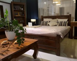 Kolonialne łóżko drewniane indyjskie z palisandru 160 cm